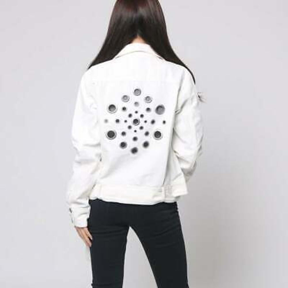 Desigual Chaq Atenas Jean Jacket Long Sleeve White US Size 8/ Euro Size 42 NWT